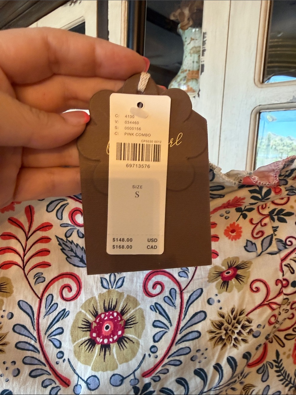 Anthropologie Strapless Floral Sundress - Cream with Pink & Blue - Picture 2 of 6